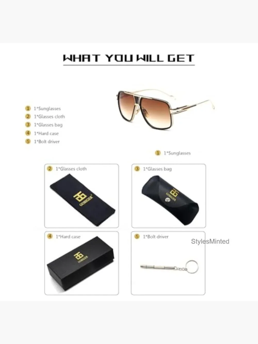 Aviator Sunglasses UV Protection Oversized Retro Shades for Men